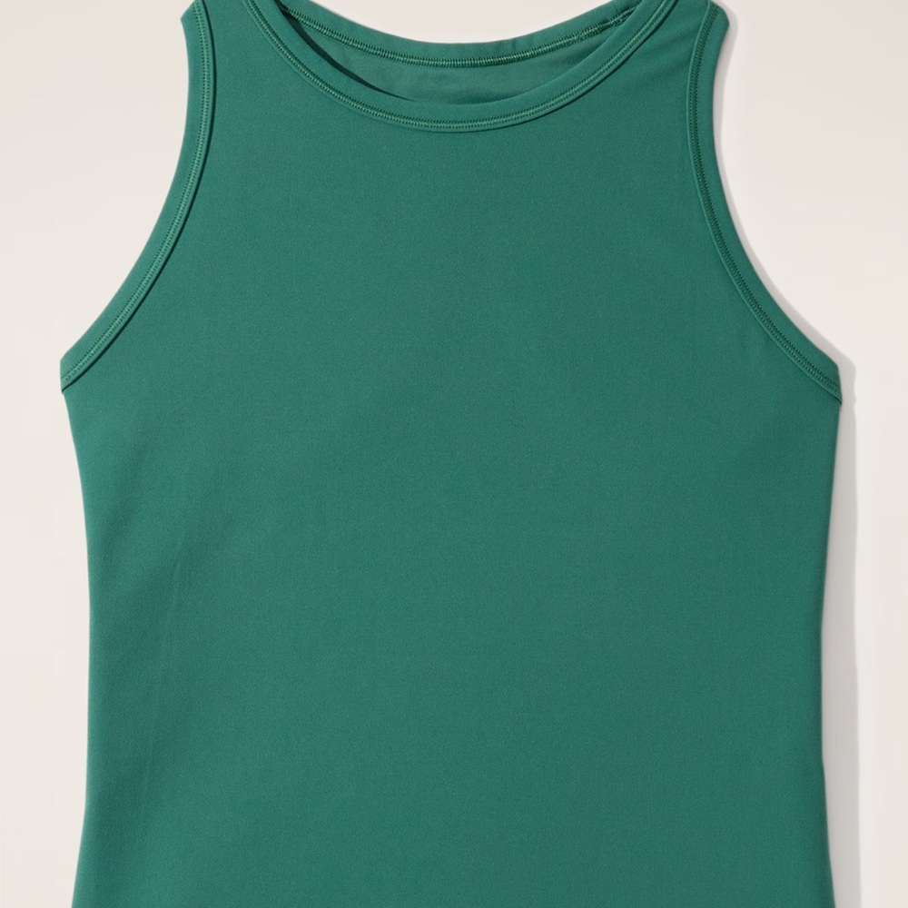 Athleta Green Athletic Tank Top with Ribbed Trim